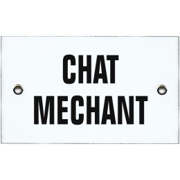 Plaque émaillée 10x6cm "Chat Méchant"
