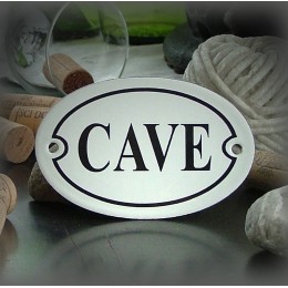 Plaque ovale émaillée "CAVE"