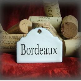 Little label in white enamel for your wine cellar : Bordeaux