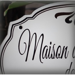 Plaque de famille en émail blanc zoom