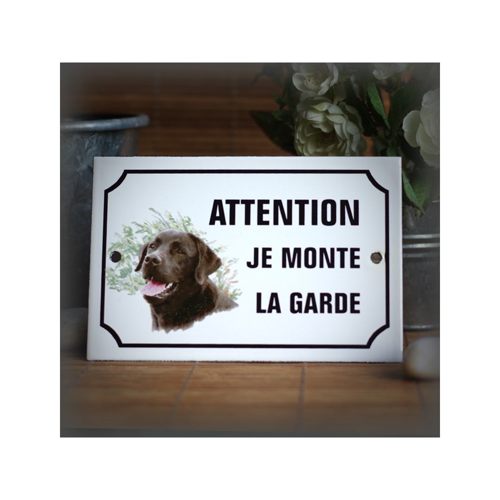Enamel plate "Attention je monte la garde" 31 decor in choice