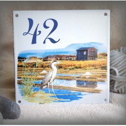 Street Number enamelled marsh decoration 6x6in