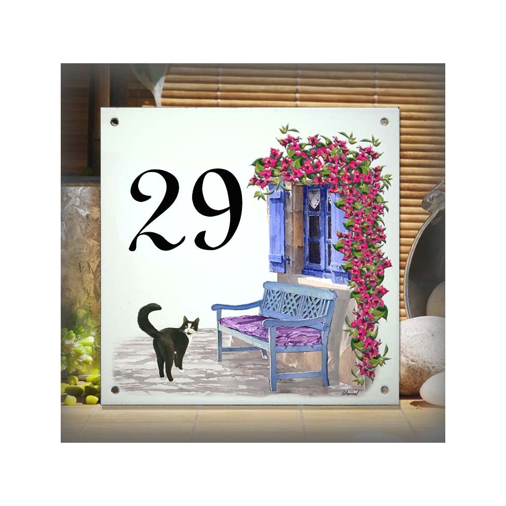 Numéro de Maison en inox brossé, personnalisé, format 30 x 20 - Plaque .Boutique