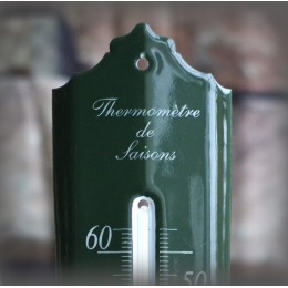 Thermomètre émaillé vert 24cm