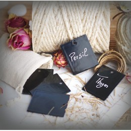 Lot de 6 étiquettes en émail noir pour le jardin