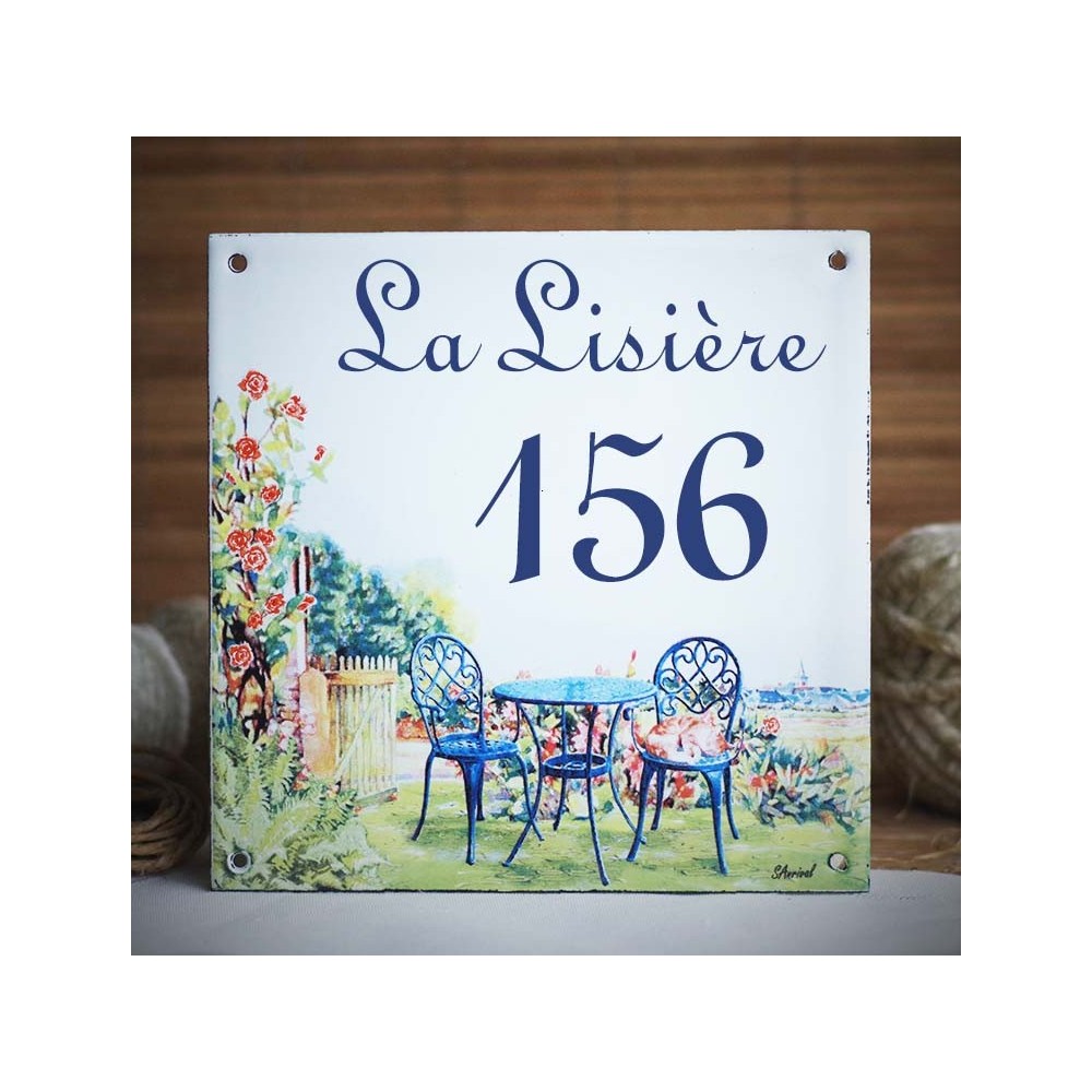 Home plate enamelled garden decoration 6x6in