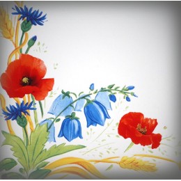 Numéro de rue émaillé décor Coquelicots 15x15cm