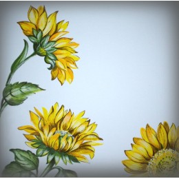 Numéro de rue émaillé décor Tournesol 15x15cm