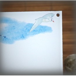 Numéro de rue émaillé décor Phare bleu 15x15cm