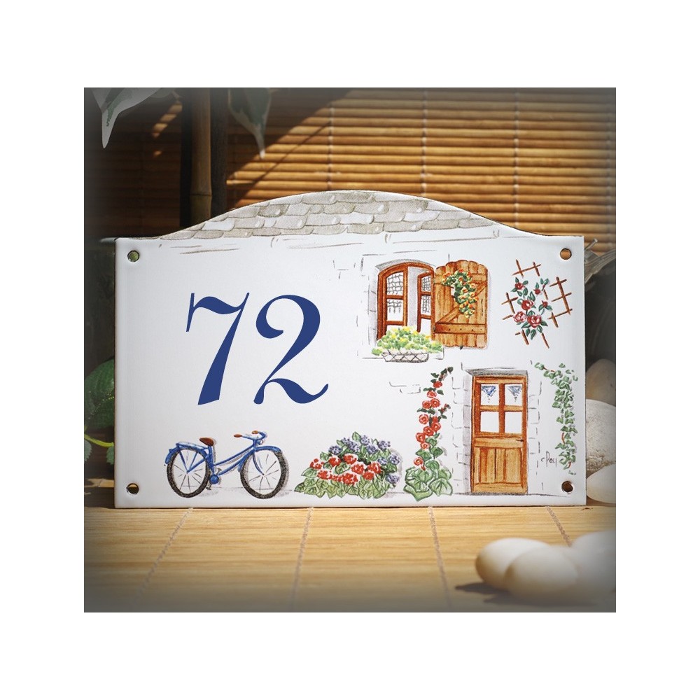 Street Number enamelled Home decor 5,2x8in