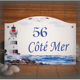 home sign enamelled Lighthouse decor 5,2x8in