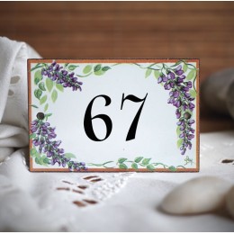 House Number sign enamelled glycine decor 4,2x2,8in