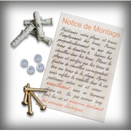 kit 4 vis + 4 chevilles + 4 rondelles + notice de montage