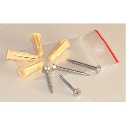 4 stainless steel screws + 4 rawlplugs