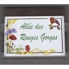 Big Enamel house plate flowers and robin décor with your text customized
