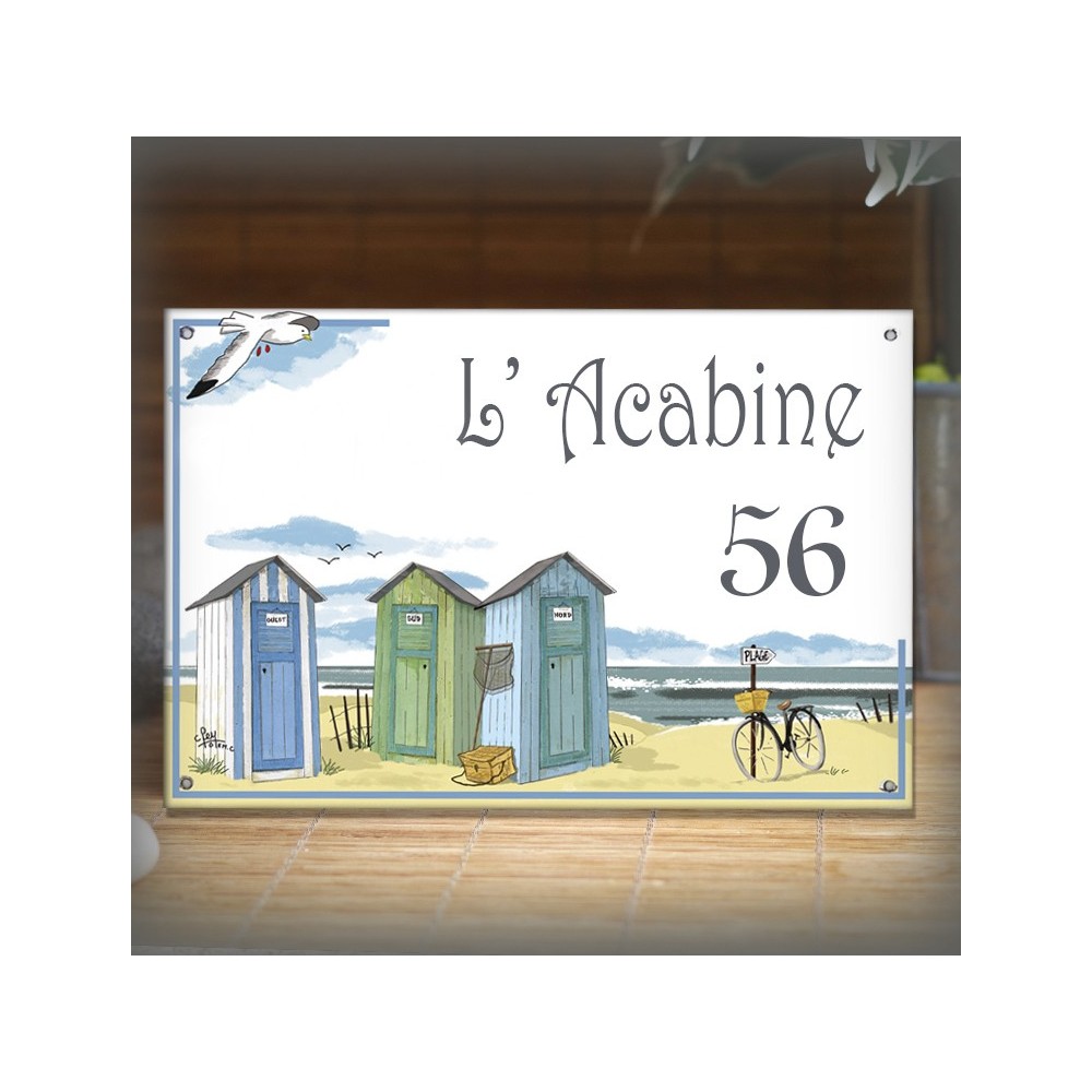 House sign enamelled Beach huts decoration