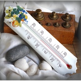 Thermomètre émail décor Nectarine Cassis