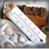 Thermomètre émail décor hortensias