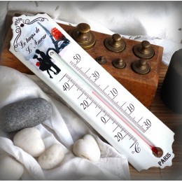 Thermomètre émaillé "Le Temps de l'Amour"
