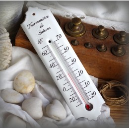 Thermomètre de saison émail blanc 20cm