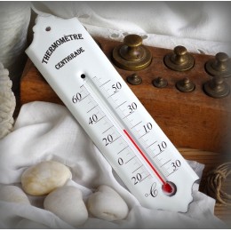 Thermomètre émail blanc 20cm