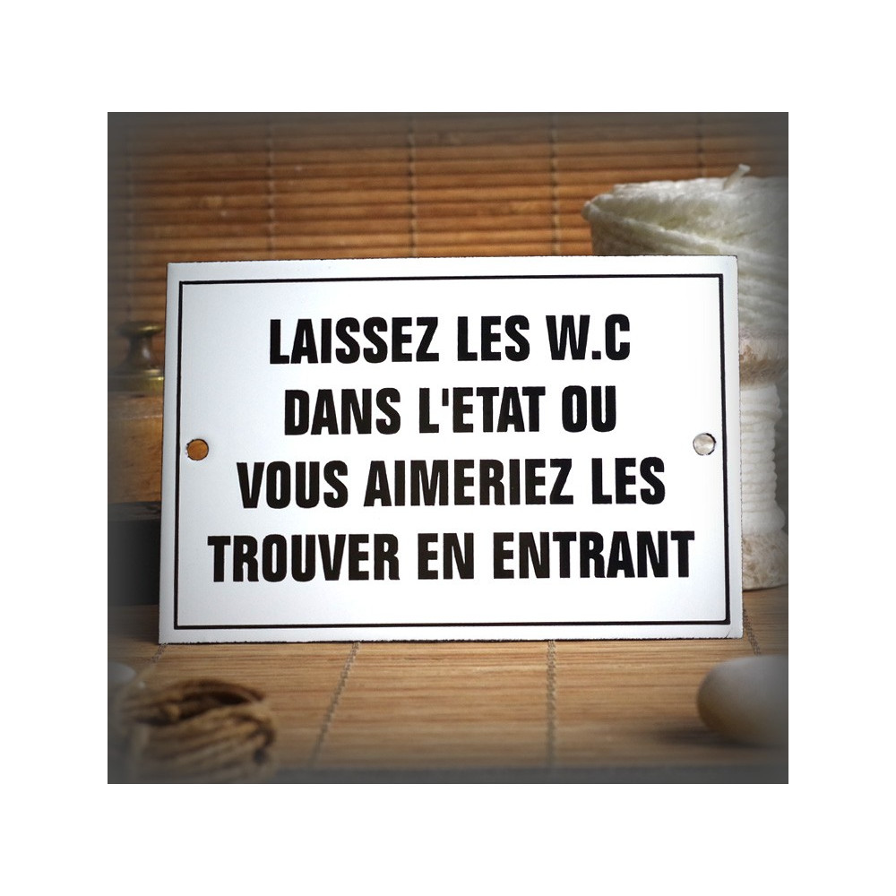 Plaque WC Règles De Propreté - Panneau Humoristique Noir Et Blanc Pour Toilettes - Aluminium, étanche