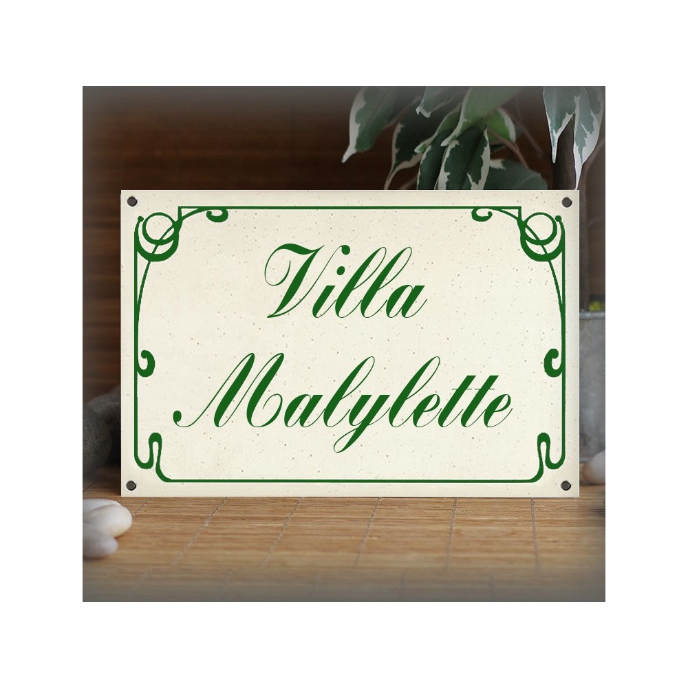 Plaque 30x20cm émail gres personnalisée filet anglais police kastler