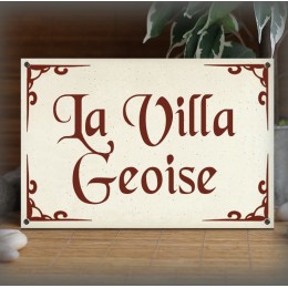 Plaque 30x20cm émail gres personnalisée filet deco police Blue Moon