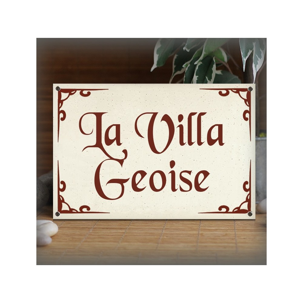 Plaque 30x20cm émail gres personnalisée filet deco police Blue Moon