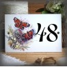 Numéro émaillé décor 2 papillons rouge 15x10cm
