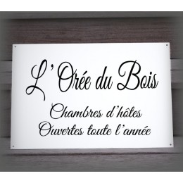 White Enamel house plate with your text customized