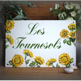 Plaque de Maison décor Tournesols en émail pollice Kastler
