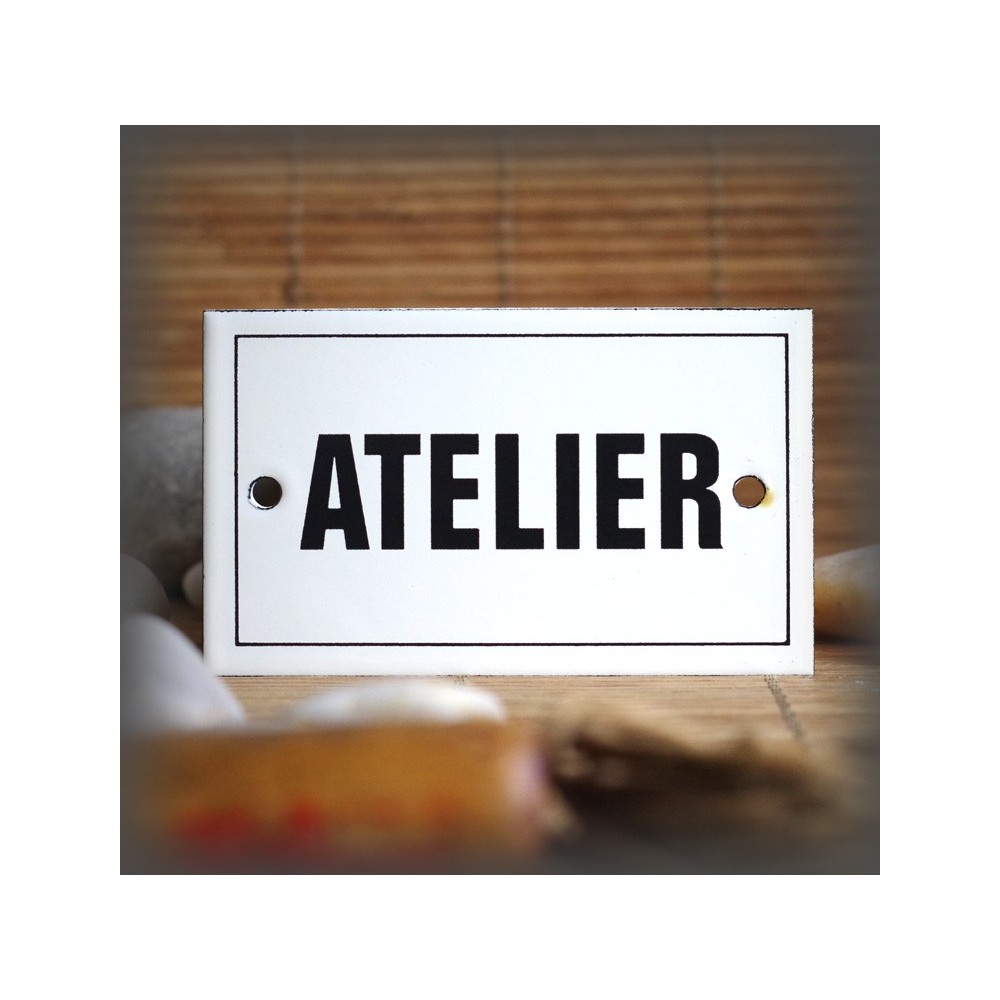 Enamel plate "Atelier" with border