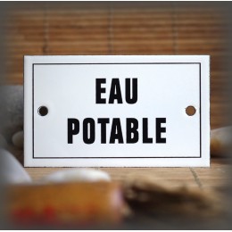 Enamel plate "Eau potable" with border