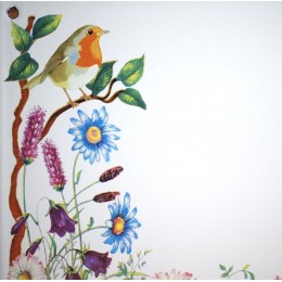 décor Le rouge gorge et ses Fleurs