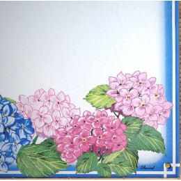 Zoom sur le décor Hortensias roses