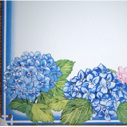 Zoom sur le décor Hortensias bleus