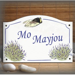 Plaque de Maison émaillé décor Cigale