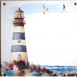 Home plate enamelled Lighthouse decoration zoom