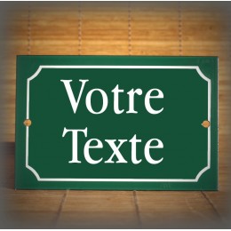 Plaque personnalisée 15x10cm en émail Vert