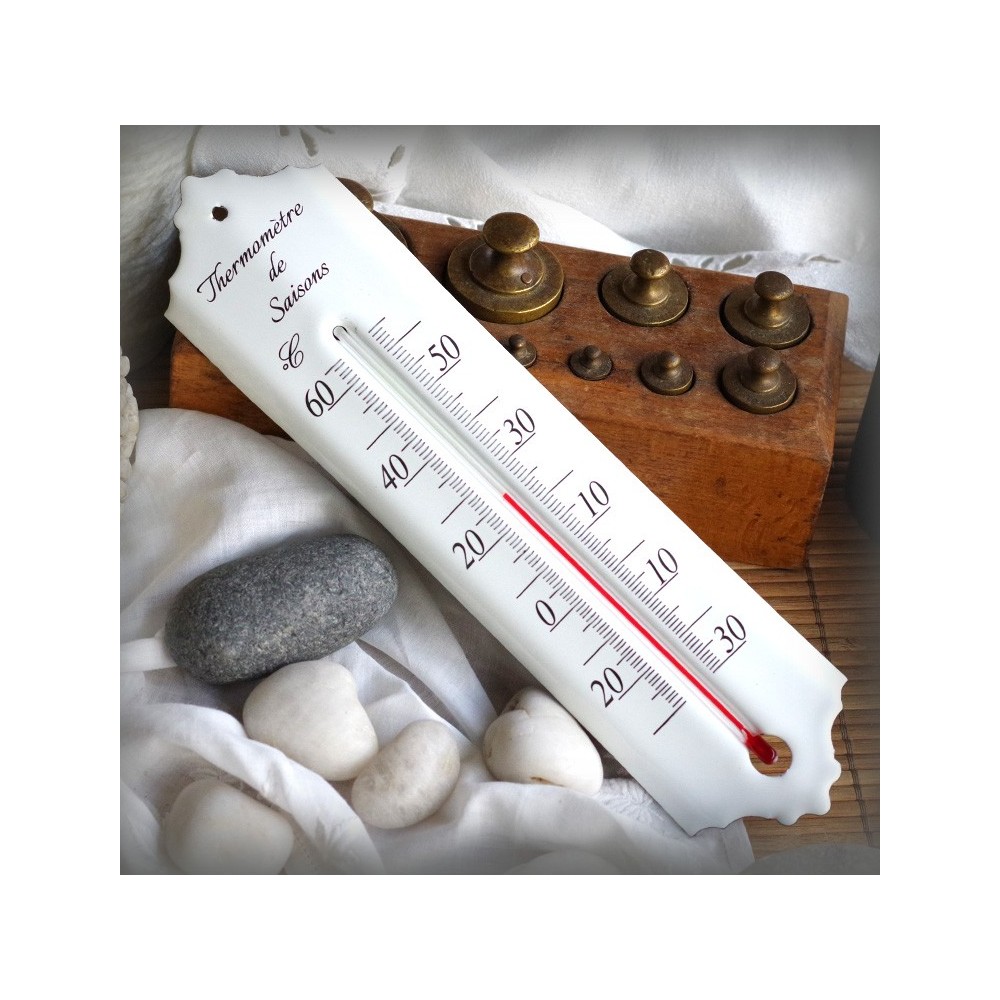 Enamel thermometer French text