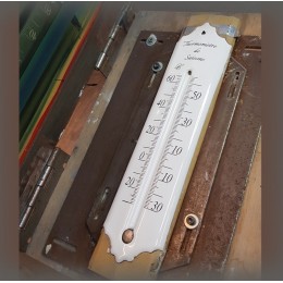 Thermomètre de Saisons émail blanc, photo d'atelier de sérigraphie