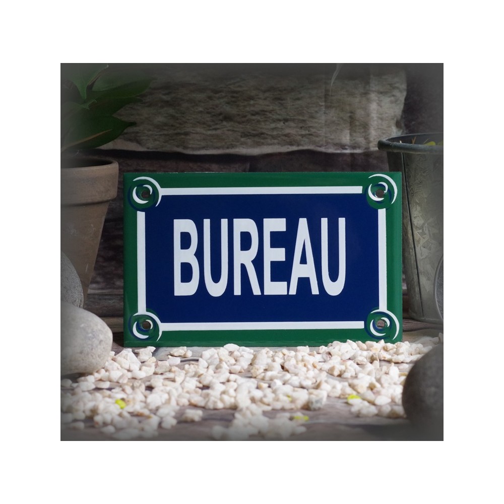 Plaque émaillée "BUREAU" style plaque de Paris