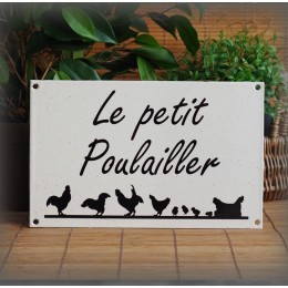Big Enamel plate "Le Petit Poulailler"