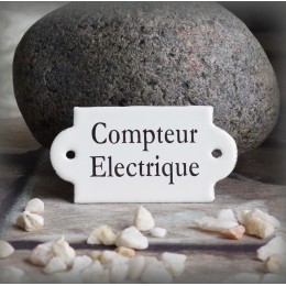 Petite plaque émaillée forme rétro "Compteur Electrique"