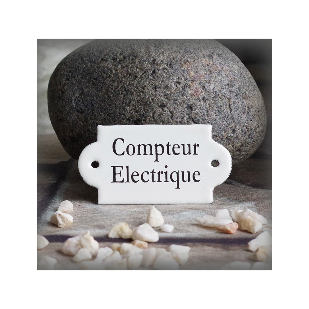 Small enamel plate forms retro "Compteur Electrique"