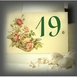 Numéro émaillé décor Panier de Roses 15x10cm