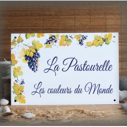 Enamel house plate with your text  wine décor