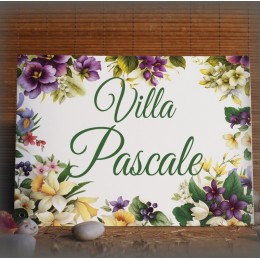 Enamel house plate Pascale décor with your text