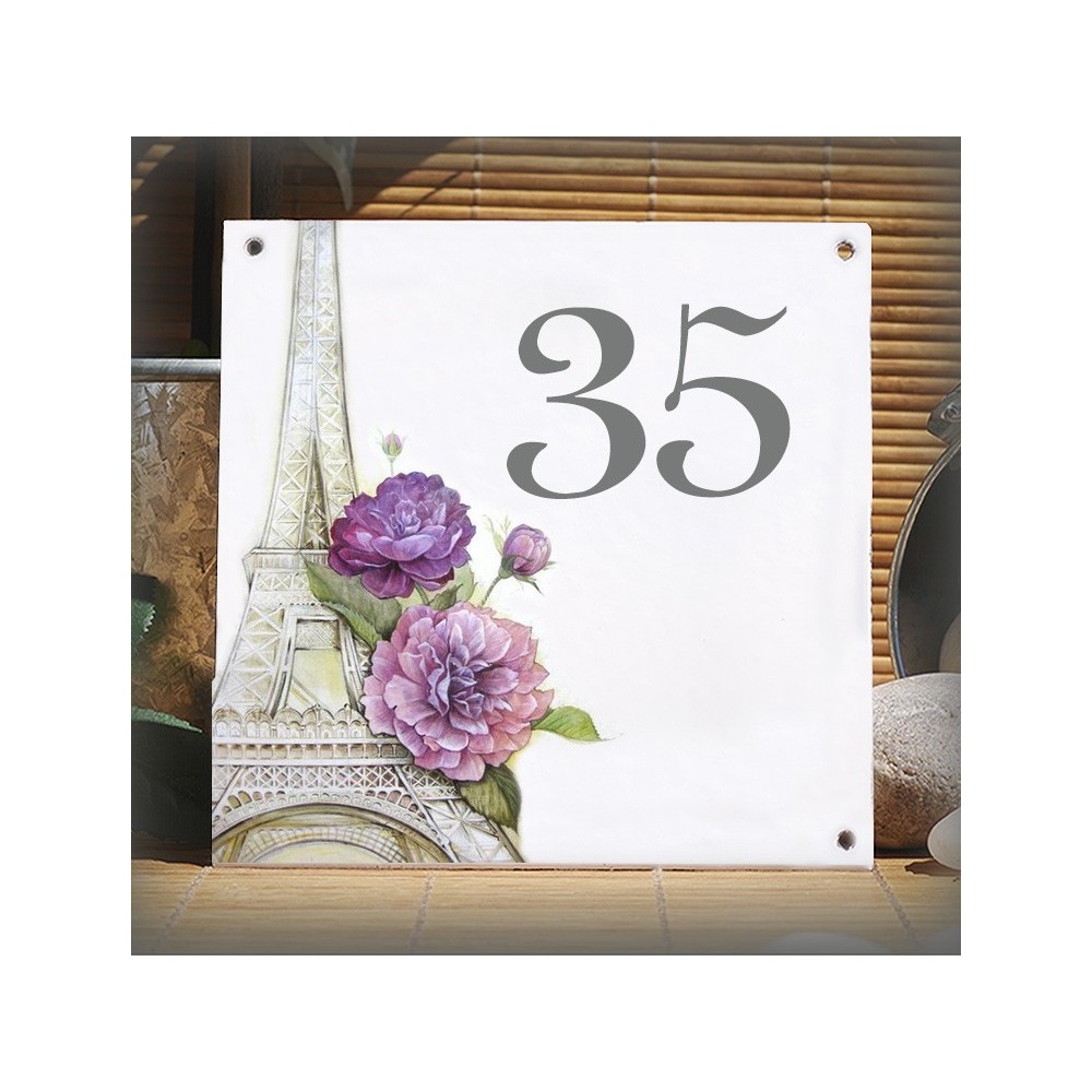 Street Number enamelled 6x6in with your decoration
